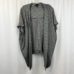 H&M Womens Multicolor Short Sleeve Open Front Hooded Cardigan Sweater Size Small